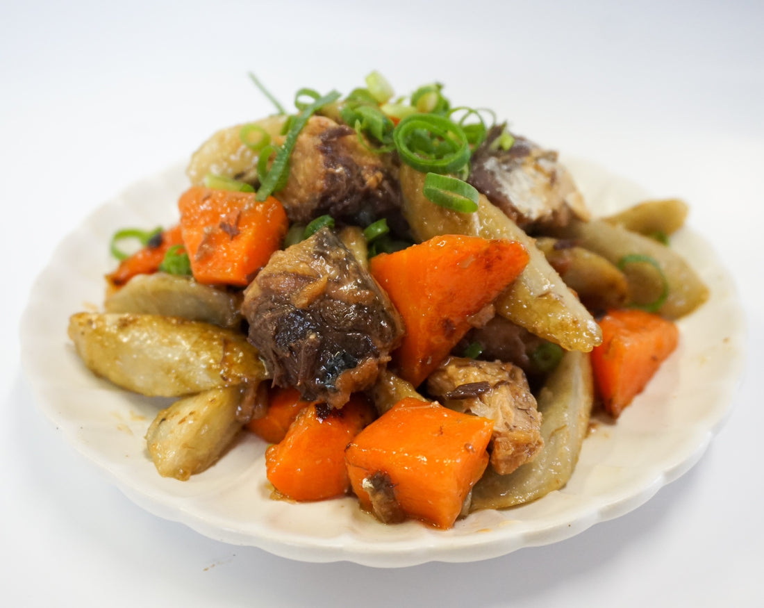 サバごぼう甘辛炒め