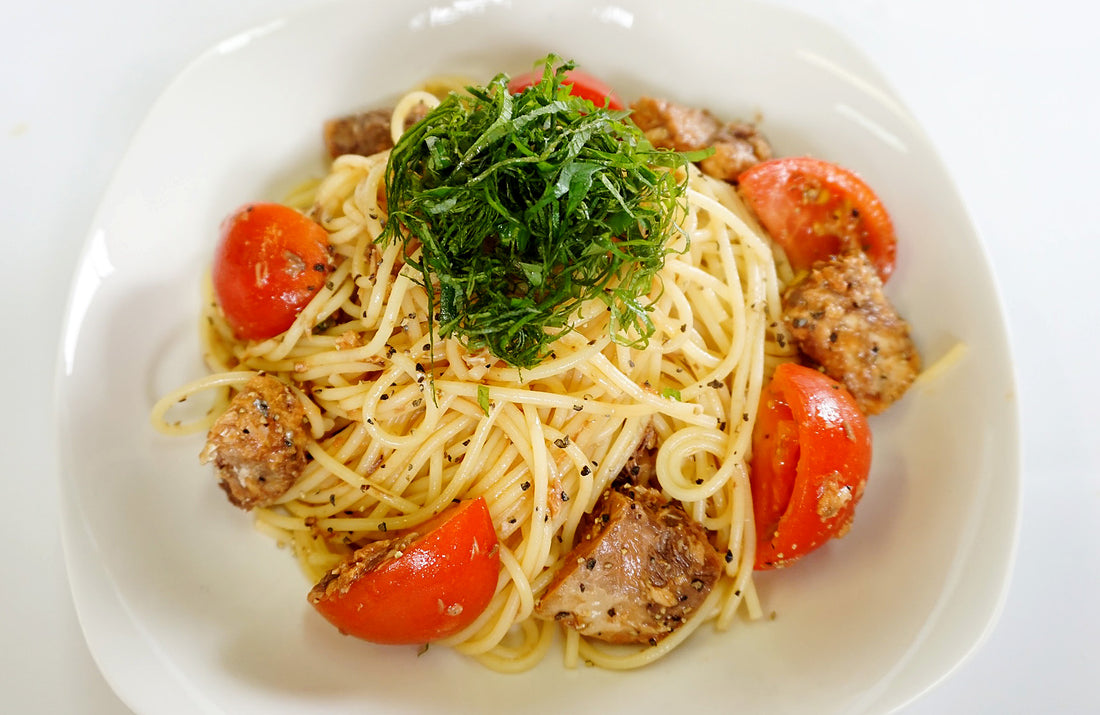 サバトマトの冷製パスタ