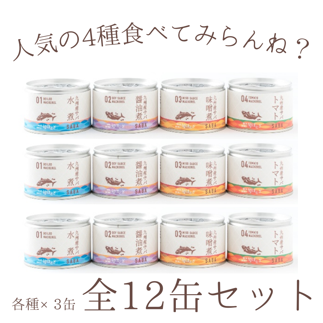 九州産サバ缶 4種セット<br>【12缶・税込】